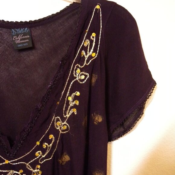 California Woman Boho Flowy Top - Picture 4 of 15